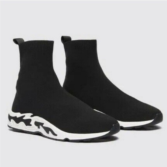Sandro Flame Soul Sock Sneakers in Black Size 6 - Picture 1 of 9